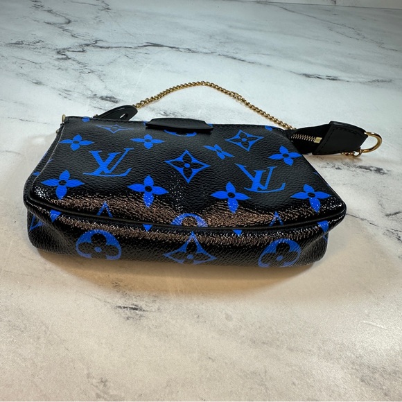 Louis Vuitton Mini Pochette bag Digital Blue/black clutch Monogram LV purse - Picture 5 of 16